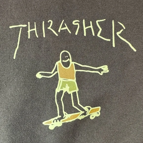 Thrasher Skateboarding Sweatshirt Small Brown Mens Crewneck Gonz Mark Gonzales - Picture 3 of 9